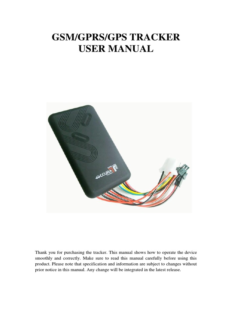 TK100 GPS Tracker User Manual PDF General Packet Radio Service