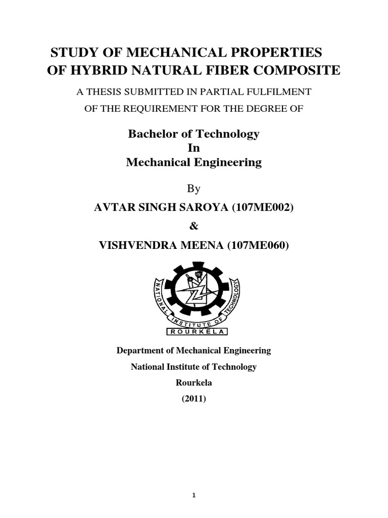 Study of Mechanical Properties of Hybrid Natural Fiber Composite | PDF