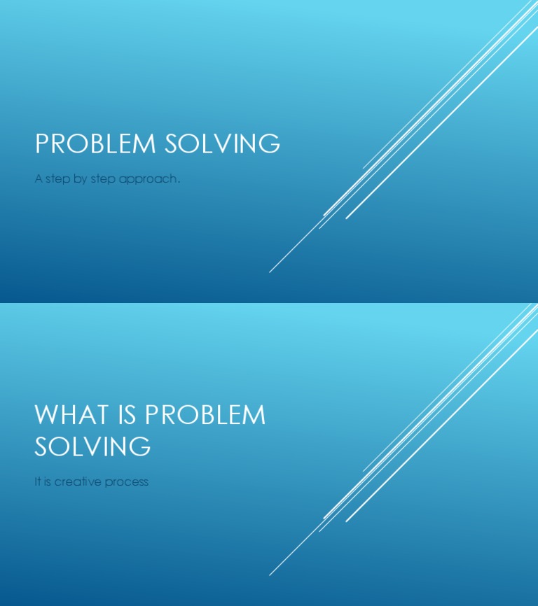 Problem Solving: A Step by Step Approach | PDF