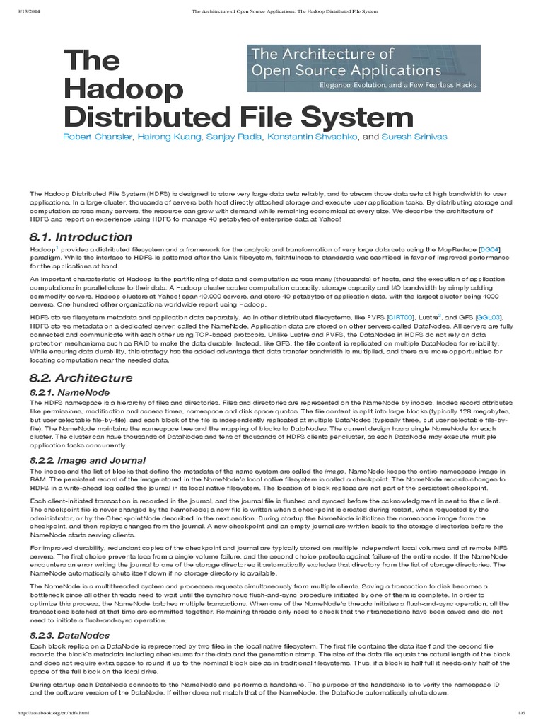 HDFS Architecture Overview and Insights | PDF | Apache Hadoop | File System