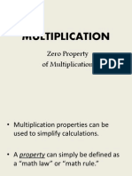 Multiplication - Zero Property