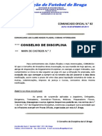 CO N.º 82 CONSELHO DISCIPLINA_MAPA DE CASTIGOS N.º 7_REUNIÃO DE 18 SETEMBRO 2014