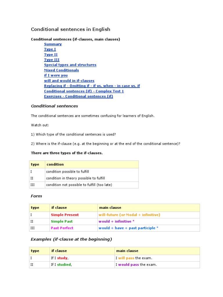 Conditional Sentences in English | PDF | Sentence (Linguistics) | Semantics