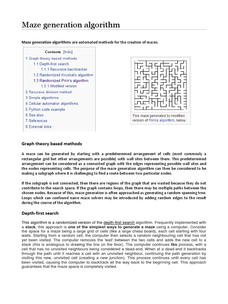 Maze Generation Algorithm | Algorithms | Discrete Mathematics