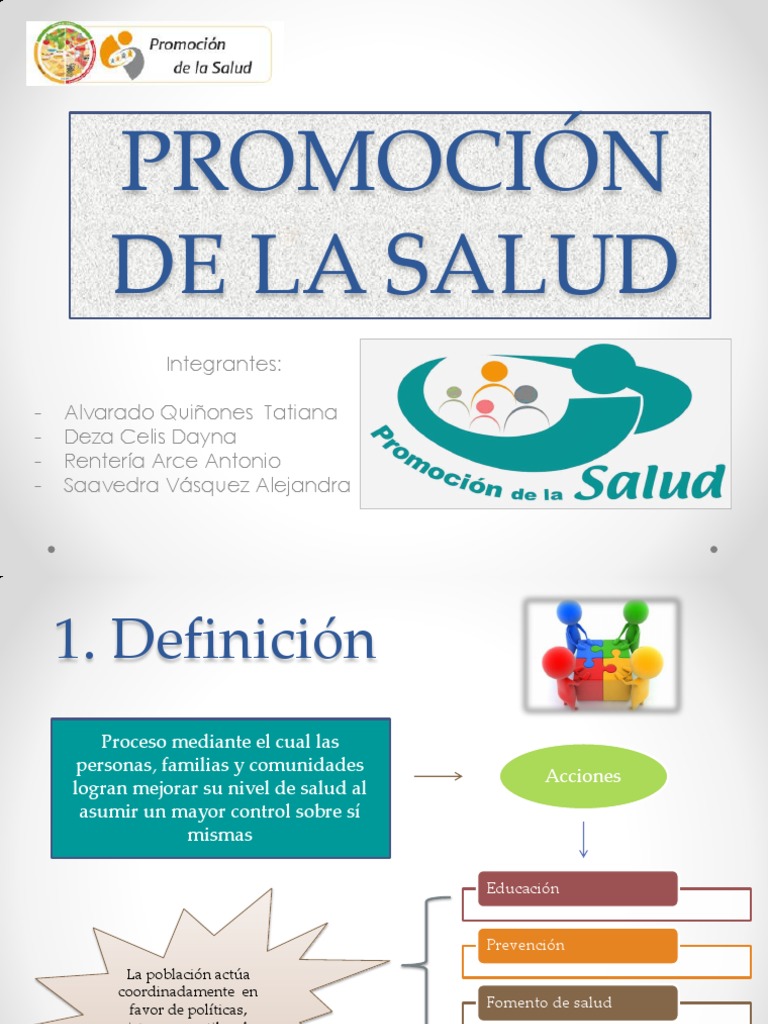Promoción de La Salud  Promoción de la salud  Bienestar