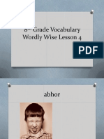 8th Grade Vocabulary Wordly Wise Lesson 4