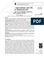 Employee Misconduct and UK Unfair Dismissal Law Does The Range of Reasonable Responses Test Require Reform