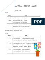 Jadual Imam Dan Bilal Bertugas