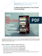 Electrical-Sizing The DOL Motor Starter Parts Contactor Fuse Circuit Breaker and Thermal Overload Relay