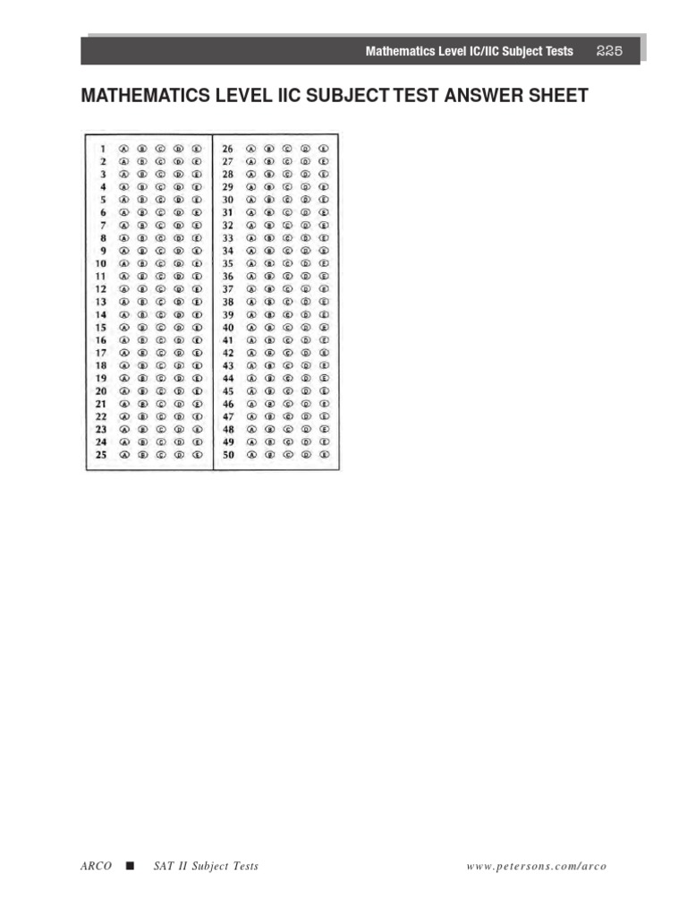 SAT II Math IIC Practice Test | PDF | Area | Triangle