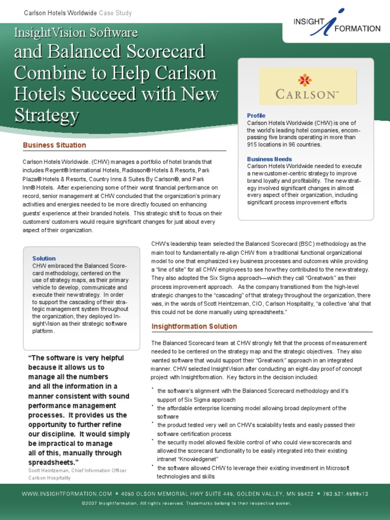 Carlson Hotel Worldwide PDF Strategic Management Business Process