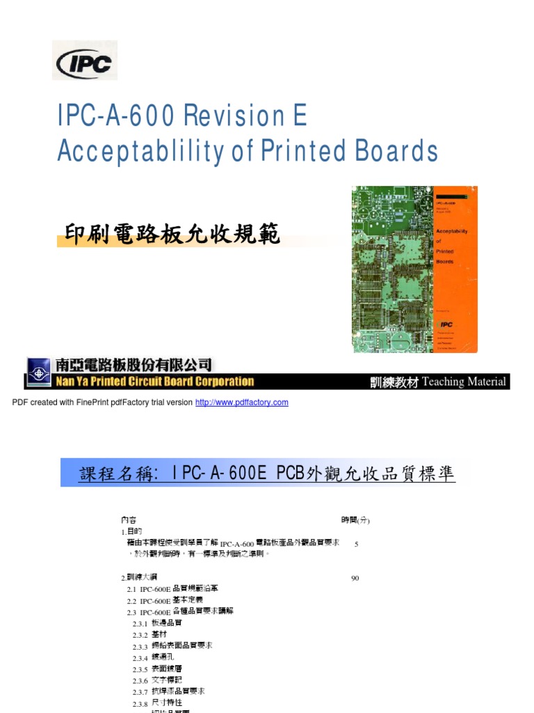 IPC a 600 Revision E | Electronic Engineering | Electronics