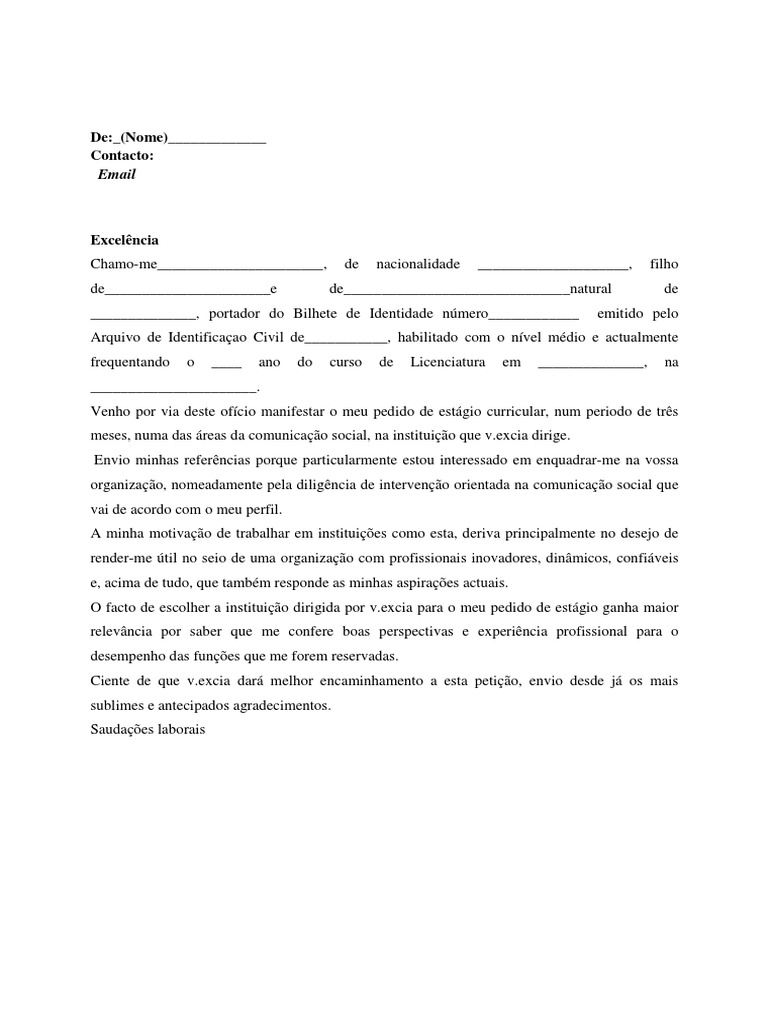 Pedido de Estagio PDF