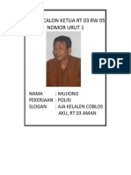 Profil Calon Ketua RT 03 RW 01 Dusun Sendang Arum Kesugihan Cilacap