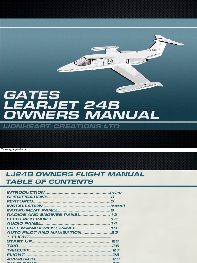 Learjet Aircraft Manuals Pdf : Bombardier LEARJET 45 Manuals – PJLM