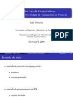 Microprograma¸c˜ao (7.5); Unidade de Processamento do P3 (12.1)