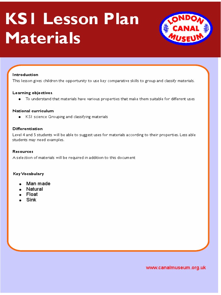Ks1 Materials Textiles Lesson Plan