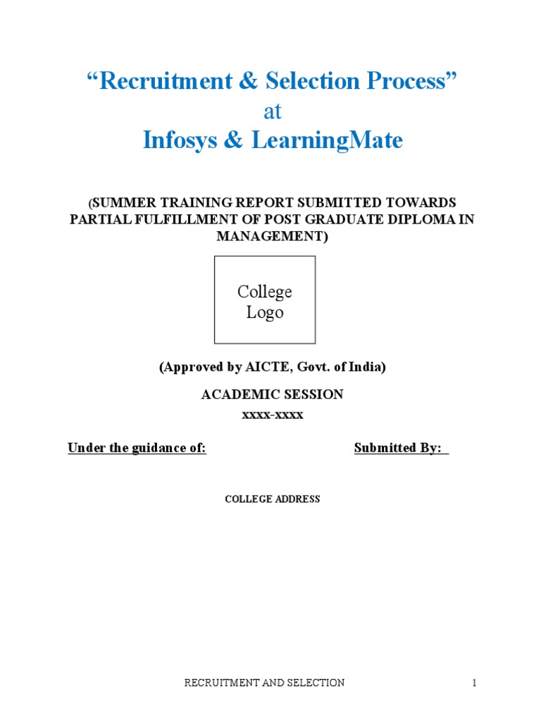 Infosys LearningMate Recruitment Selection Process | PDF | Business ...