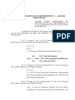 Projeto de Lei Complementar #Altera e Acrescenta Alguns Dispositivos Da Lei Complementar #37-2012