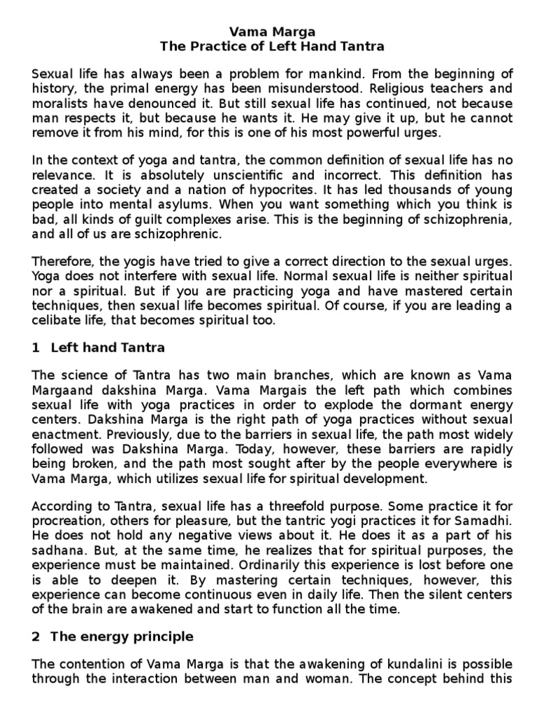 Vama Marga Pdf Tantra Yoga