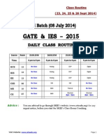 Class Routine (23, 24, 25 & 26 Sept 2014) : Advice