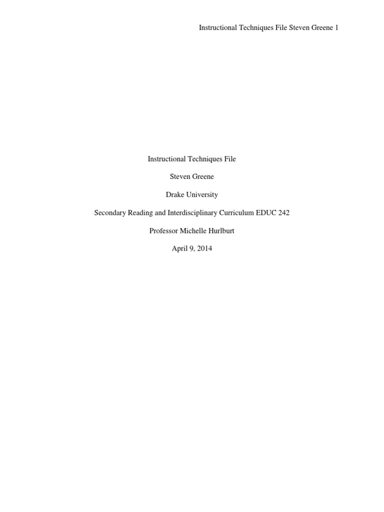 Effective Instructional Techniques for Education | PDF | Conversation ...