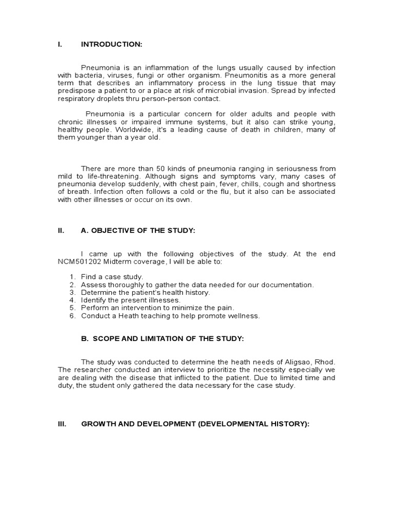 Pneumonia case study examples for nursing students picture