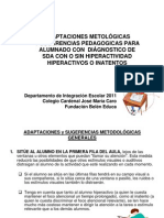 Trabajo en Aula Con Diagnostico de Tdah