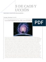 Textos de Caos y Destrucción: La Experiencia de La Eternidad