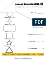 Shapes Gap Fill Matching Worksheet