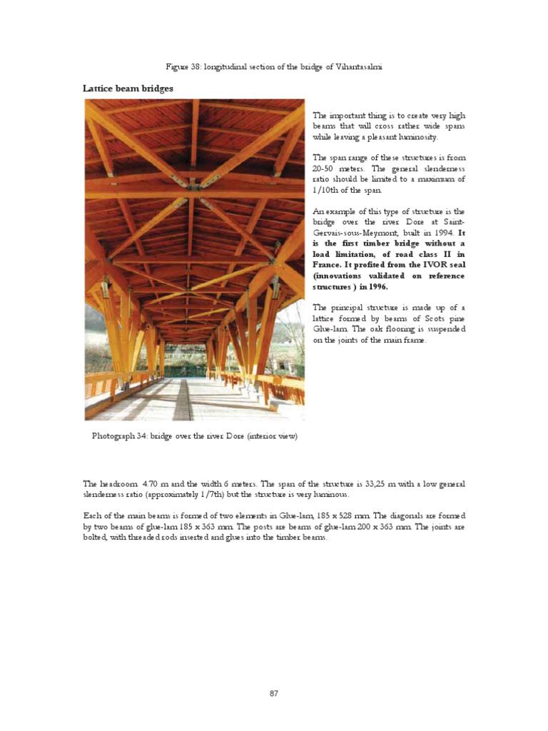 Timber Lattice Beam Bridge Design | PDF | Bridge | Structural Engineering
