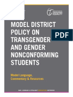 GLSEN Model District Policy On Transgender and Gender Nonconforming Students - 2013