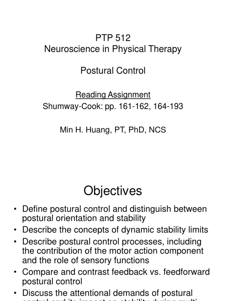 1 17 Postural Control Pdf Balance Ability Vestibular System