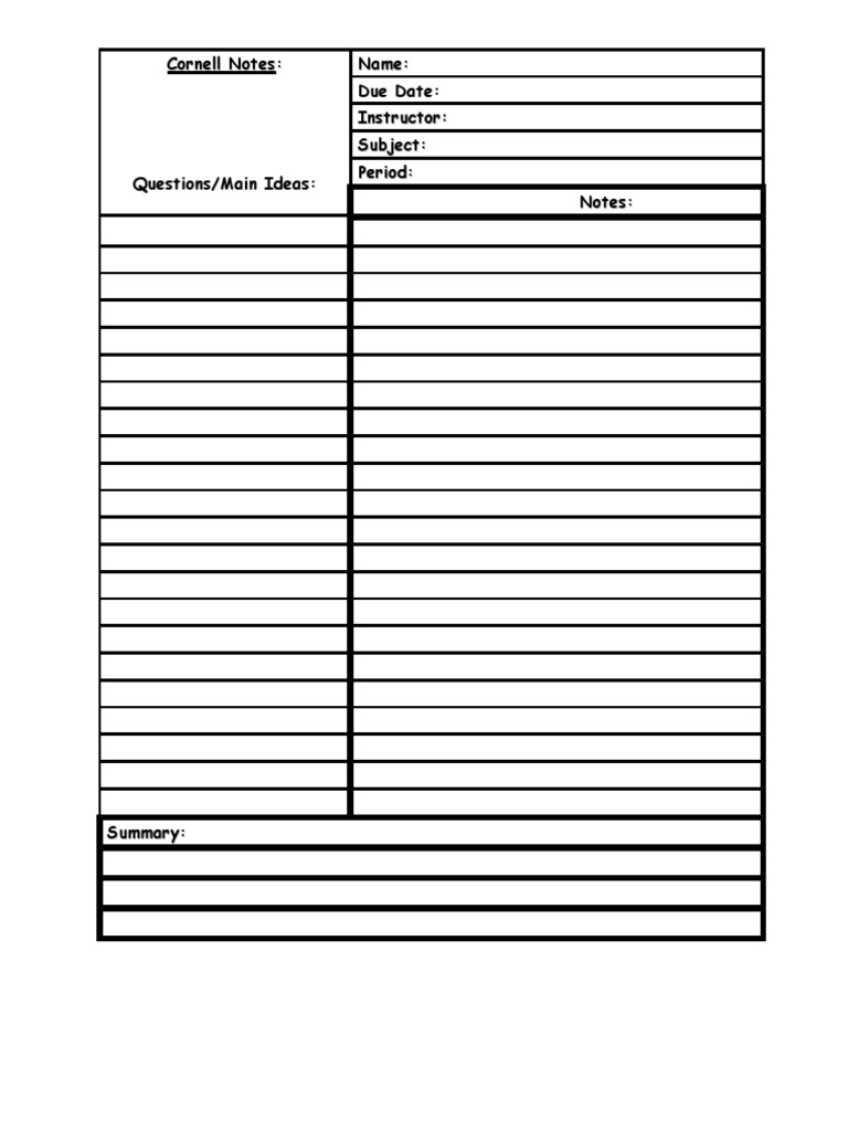Cornell Notes | PDF