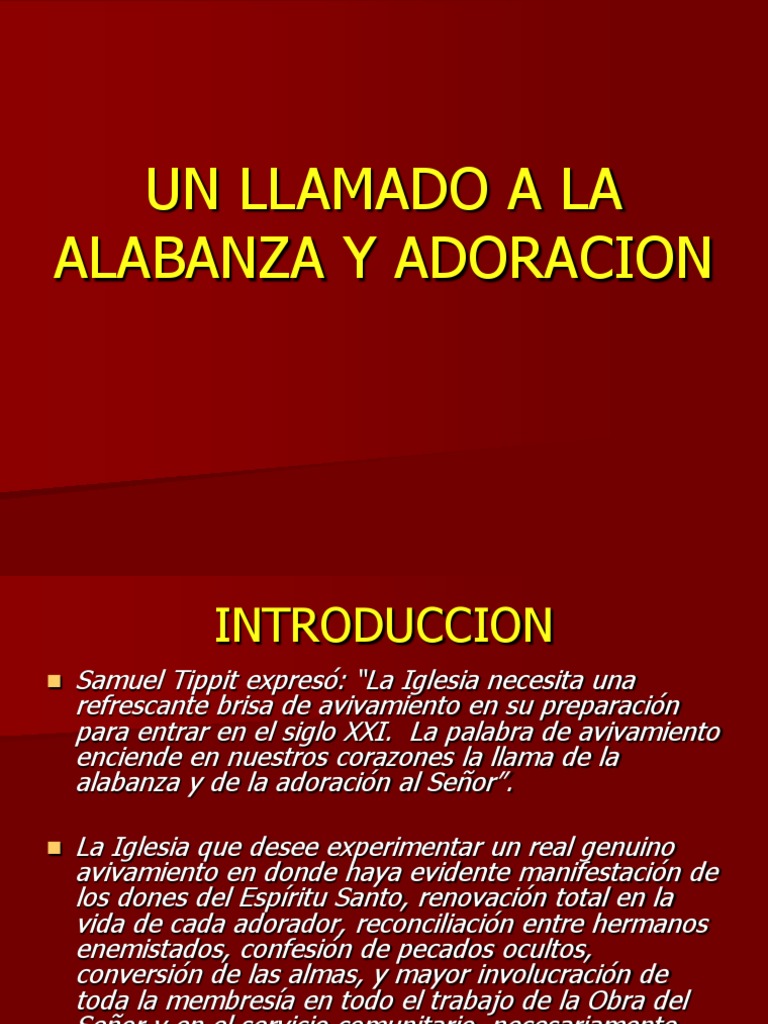 Llamado a la Alabanza y Adoración | PDF | Salmos | eucaristía