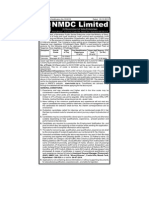 NMDC Employment Notification 10x22 With Skill Set