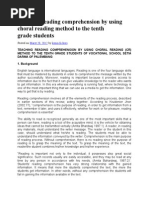 Download Teaching Reading Comprehension by Using Choral Reading Method to the Tenth Grade by RasyidSyechbubakar SN240640149 doc pdf