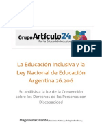 Clase 1. La Educación Inclusiva y La Ley Nacional de Educación Argentina - Su Análisis a La Luz de La CDPD - Mg. Magdalena Orlando