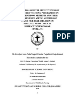 A Study to Assessthe Effectiveness of Structured Teaching Programme on Selected Minor Ailments and Their Home Remedies Among Mothers of Under Five Year Children in Selected Rural Area at District Yamunanagar