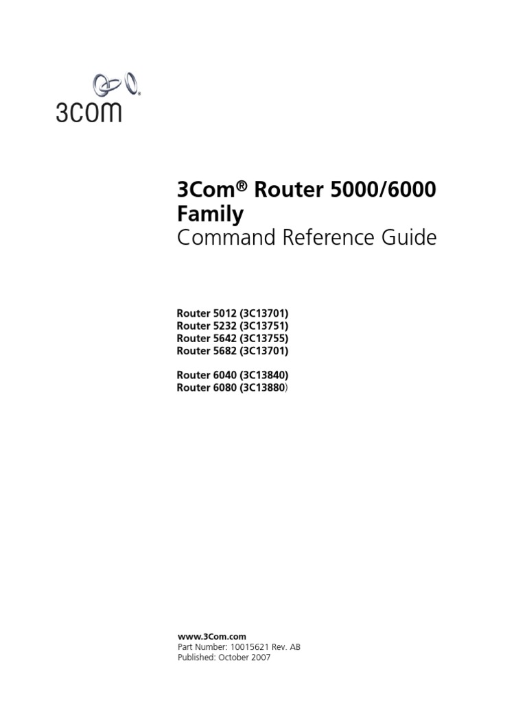 3com Router-5000-6000 Command Reference | PDF