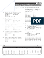 August 1 Week Class Test 3 Quadratic Equation Mathematics (Foundation)