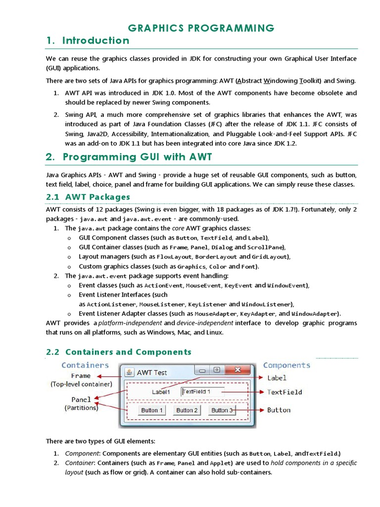 Graphics Programming PDF Method Programming) Widget (Gui)