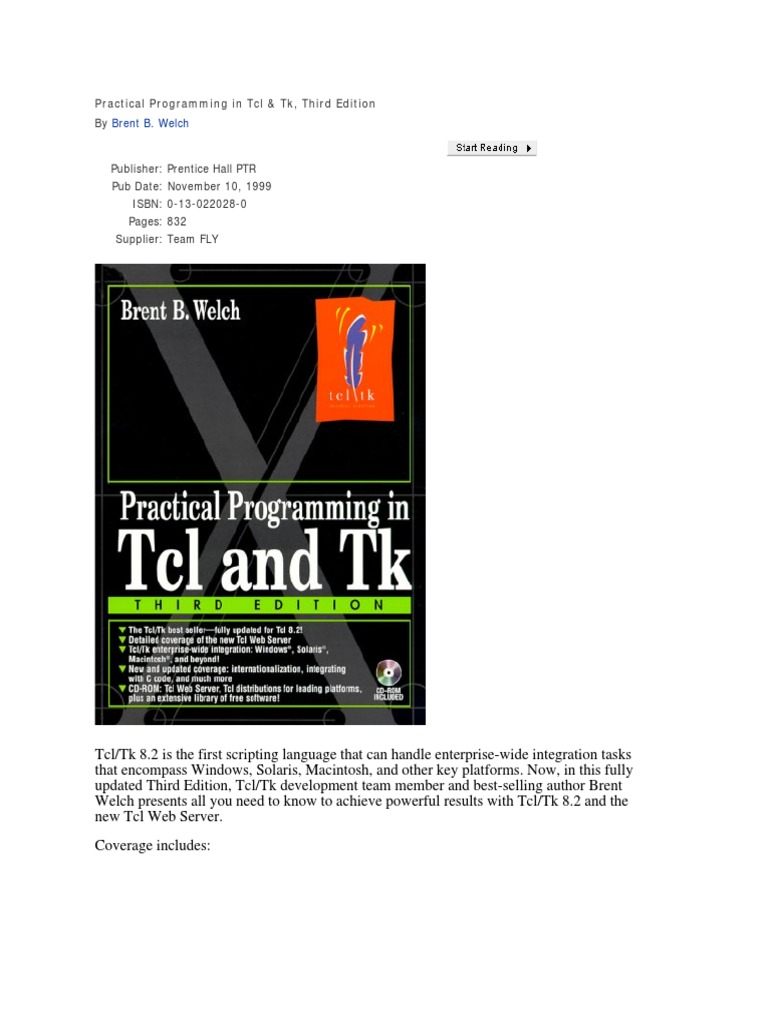 Practical Programming in TCL and TK | PDF | Scripting Language ...