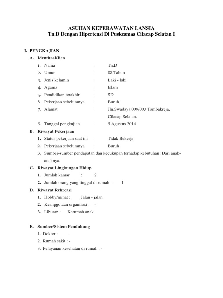 Asuhan Keperawatan Lansia