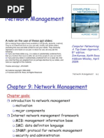 Network Management: A Note On The Use of These PPT Slides