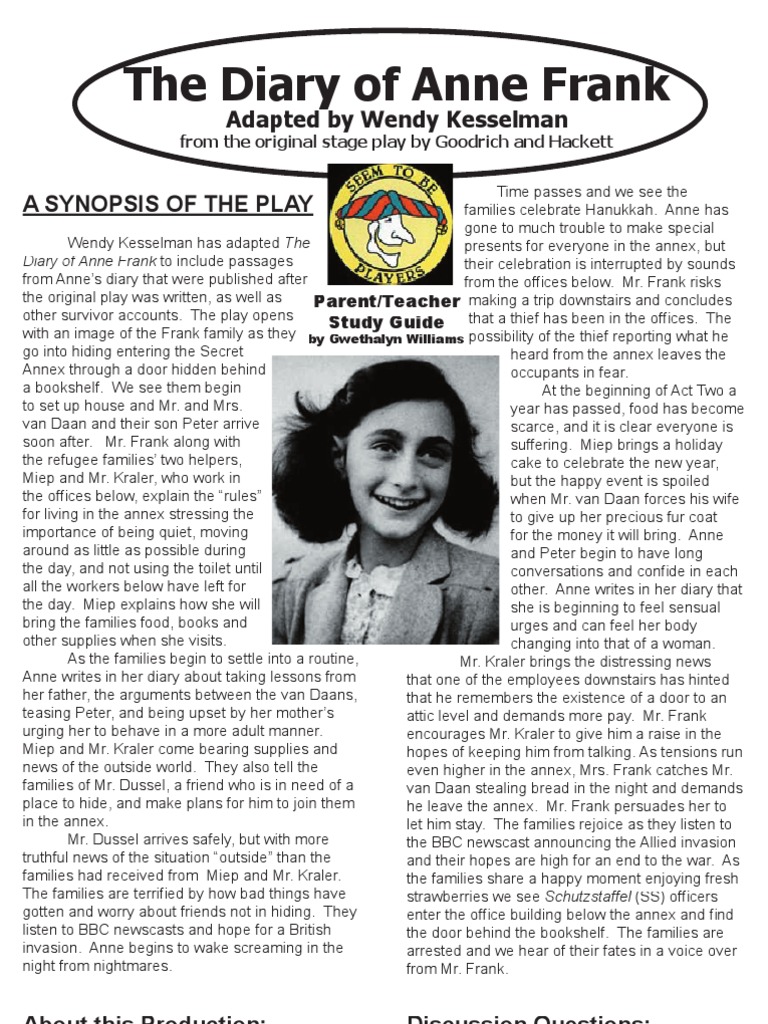 The Diary of Anne Frank Unrest
