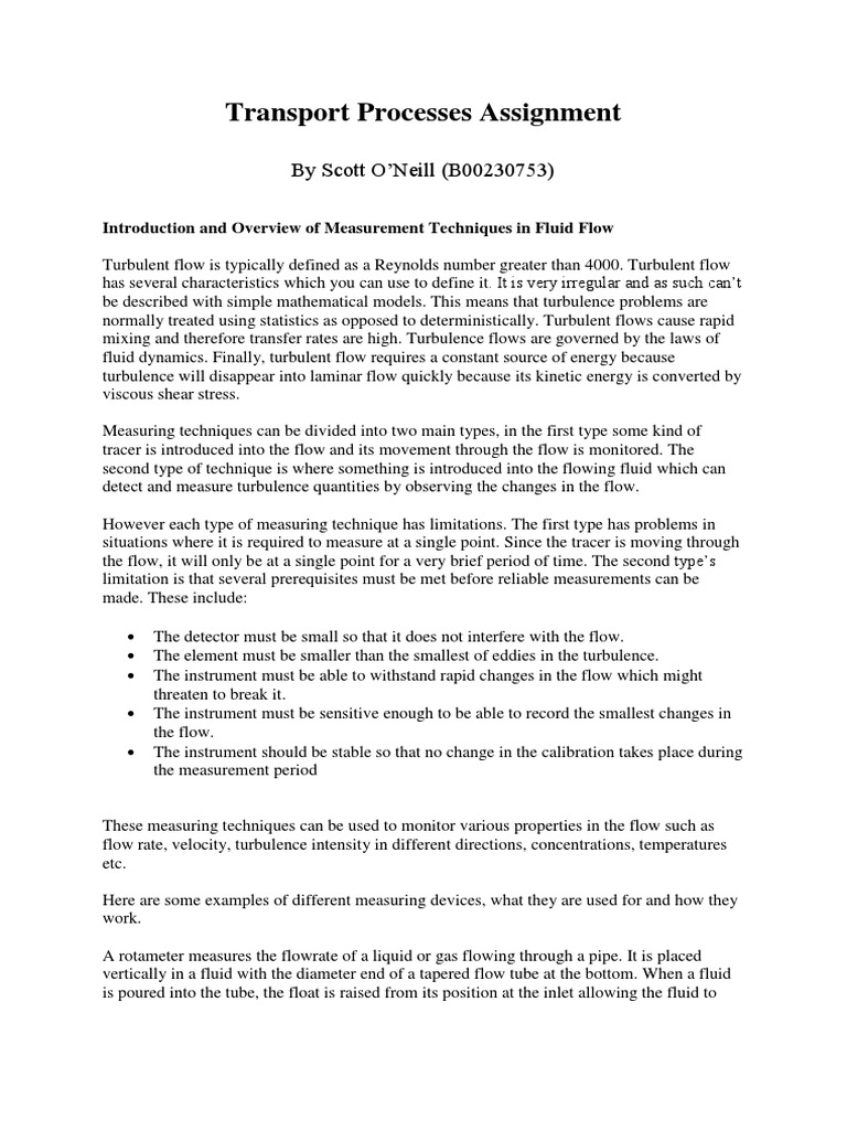 Laser Doppler Anemometry PDF Turbulence Fluid Dynamics