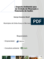 EIA para Reativação de Unidade de Mineração e Beneficiamento de Caulim