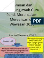 Peranan Guru Pendidikan Moral Dalam Mencapai Wawasan 2020