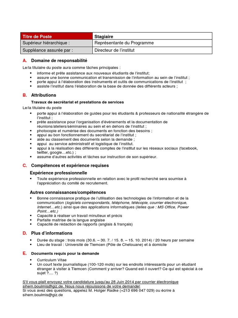 Fiche De Poste Aide Menagere Domicile